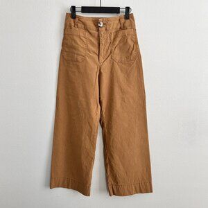 Anthropologie Colette Magic Fabric Crop Wide Leg Pants Brown Camel Size 27
